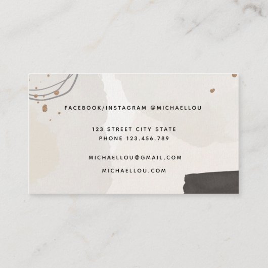 Modern Abstract Pastel NeutralTrendy Visitekaartje (Achterkant)