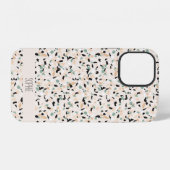 Modern Abstract pastel Terrazzo Pattern iPhone Hoesje (Achterkant horizontaal)