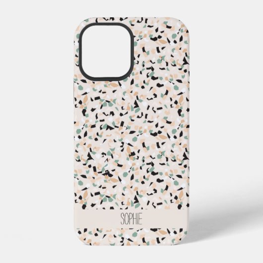 Modern Abstract pastel Terrazzo Pattern iPhone Hoesje (Achterkant)