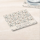 Modern Abstract pastel Terrazzo Pattern Kartonnen Onderzetters (Schuin)