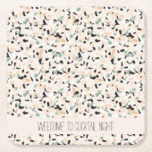 Modern Abstract pastel Terrazzo Pattern Kartonnen Onderzetters (Voorkant)