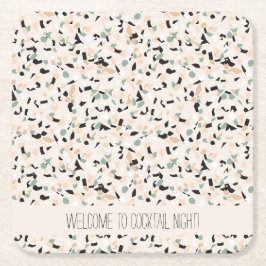 Modern Abstract pastel Terrazzo Pattern Kartonnen Onderzetters