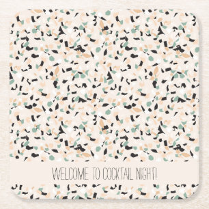 Modern Abstract pastel Terrazzo Pattern Kartonnen Onderzetters
