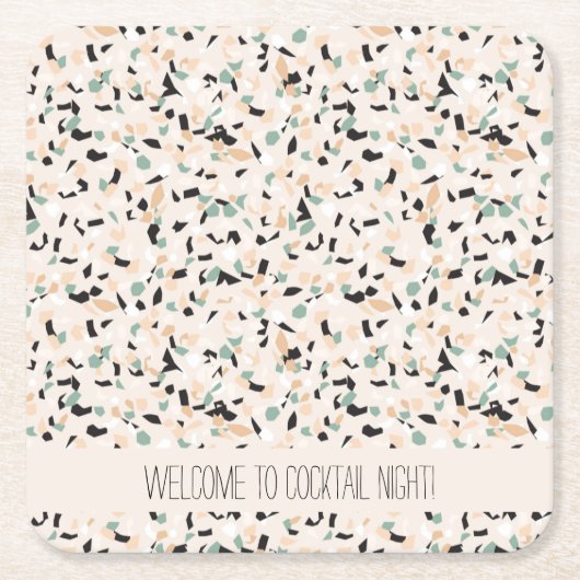 Modern Abstract pastel Terrazzo Pattern Kartonnen Onderzetters (Voorkant)