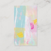 *~* Modern Abstract pastel turquoise roze geel Visitekaartje (Achterkant)