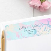 Modern Abstract Pastel Wedding Address Etiket