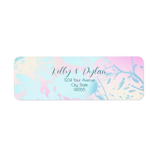 Modern Abstract Pastel Wedding Address Etiket (Voorkant)