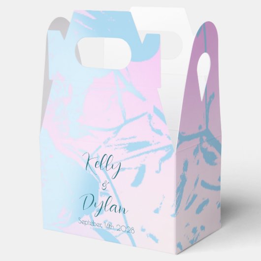 Modern Abstract Pastel Wedding Bedankdoosjes (Geopend)