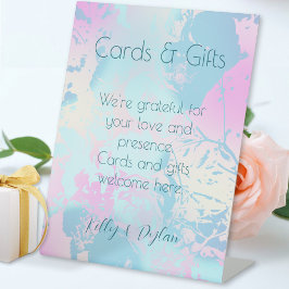 Modern Abstract Pastel Wedding Cards and Gifts Reclamebord Met Voetstuk