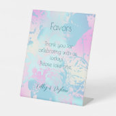 Modern Abstract Pastel Wedding Favors  Reclamebord Met Voetstuk (Voorkant)