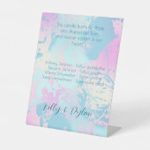 Modern Abstract Pastel Wedding In Memorial  Reclamebord Met Voetstuk (Voorkant)