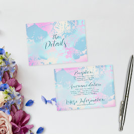 Modern Abstract Pastel Wedding  Informatiekaartje