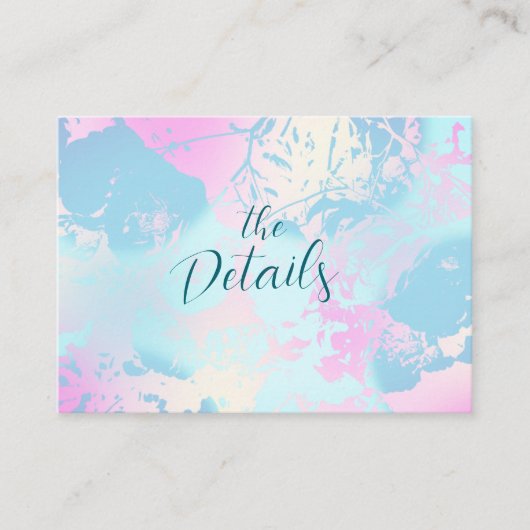 Modern Abstract Pastel Wedding  Informatiekaartje (Voorkant)