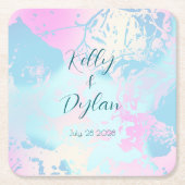 Modern Abstract Pastel Wedding Paper Coaster Kartonnen Onderzetters (Voorkant)
