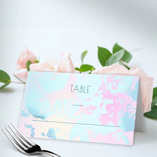 Modern Abstract Pastel Wedding  Plaatskaartje