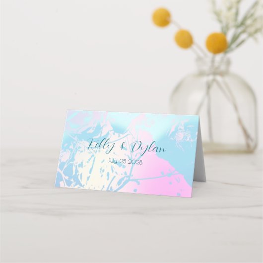 Modern Abstract Pastel Wedding  Plaatskaartje (Achterkant)
