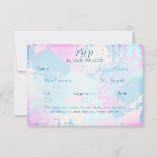 Modern Abstract Pastel Wedding RSVP Card (Achterkant)