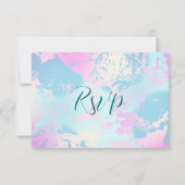 Modern Abstract Pastel Wedding RSVP Card Kaartje (Voorkant)