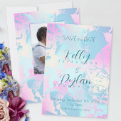 Modern Abstract Pastel Wedding  Save The Date