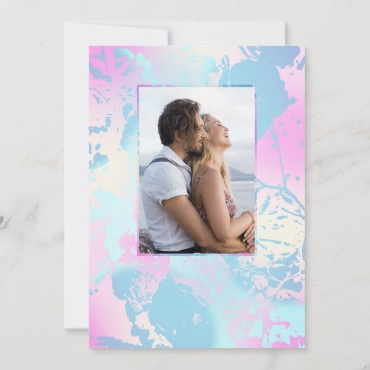 Modern Abstract Pastel Wedding  Save The Date (Achterkant)