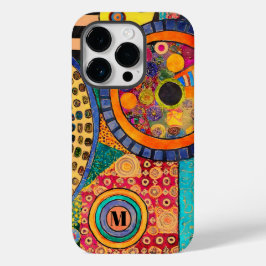Modern Abstract Patchwork Patroon Monogram Case-Mate iPhone 14 Pro Hoesje