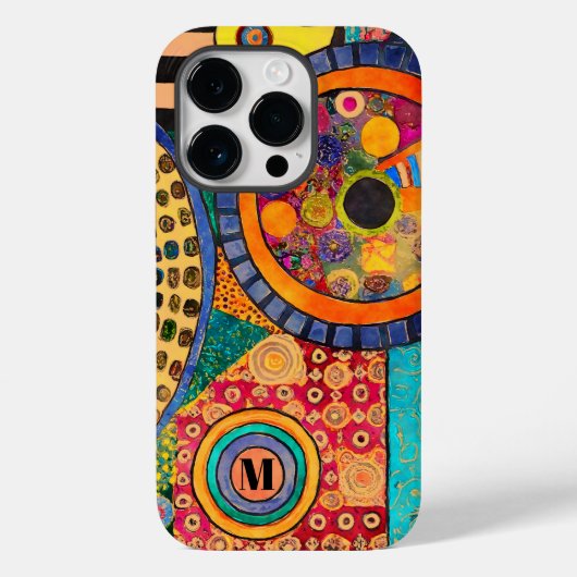 Modern Abstract Patchwork Patroon Monogram Case-Mate iPhone Case (Achterkant)