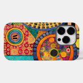 Modern Abstract Patchwork Patroon Monogram Case-Mate iPhone Case (Achterkant (horizontaal))