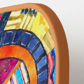 Modern Abstract Patchwork Patroon Monogram Pickleball Paddle (Links Detail)