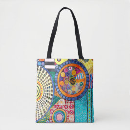 Modern Abstract Patchwork Patroon Monogram Tote Bag