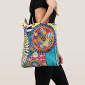 Modern Abstract Patchwork Patroon Monogram Tote Bag (Dichtbij)