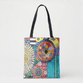 Modern Abstract Patchwork Patroon Monogram Tote Bag (Voorkant)