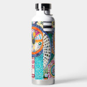 Modern Abstract Patchwork Patroon Monogram Waterfles (Links)