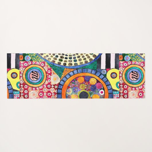 Modern Abstract Patchwork Patroon Monogram Yogamat (Achterkant (horizontaal))