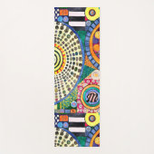 Modern Abstract Patchwork Patroon Monogram Yogamat (Voorkant)