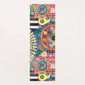 Modern Abstract Patchwork Patroon Monogram Yogamat (Achterkant)