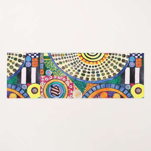 Modern Abstract Patchwork Patroon Monogram Yogamat (Voorkant (horizontaal))