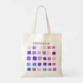 Modern Abstract Patroon Gepersonaliseerd Paarse Tote Bag (Achterkant)