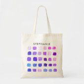 Modern Abstract Patroon Gepersonaliseerd Paarse Tote Bag (Voorkant)