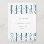 Modern Abstract Patroon Graphic Blauwgroen Bruilof Save The Date (Voorkant / Achterkant)