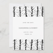 Modern Abstract Patroon Graphic Zwart Wit Save The Date (Voorkant)