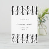 Modern Abstract Patroon Graphic Zwart Wit Save The Date (Staand voorkant)