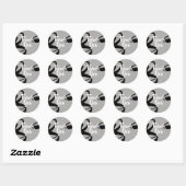Modern Abstract Patroon grijs en zwart Hartelijk d Ronde Sticker (Vel)