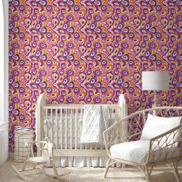 Modern Abstract Patroon in felroze Behang