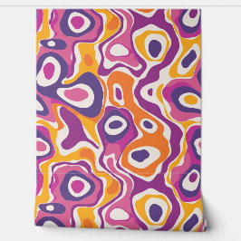 Modern Abstract Patroon in felroze Behang