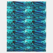 Modern abstract patroon in smaragd en blauwe tinte fleece deken (Voorkant)