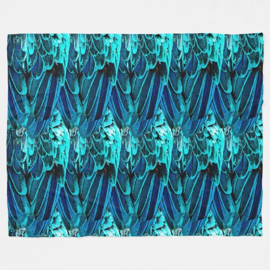 Modern abstract patroon in smaragd en blauwe tinte fleece deken (Voorkant (Horizontaal))