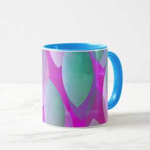 Modern abstract patroon Magenta Paars Roze Teal Mok
