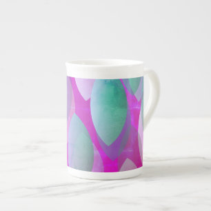 Modern abstract patroon   Magenta Paars Roze Teal Porselein Kop
