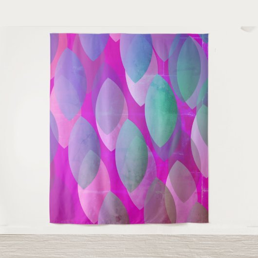 Modern Abstract Patroon | Magenta Paars Roze Teal Wandkleed (Voorkant)