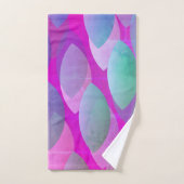 Modern Abstract Patroon | Magenta Paarse Roze Blau Bad Handdoek (Handdoek)